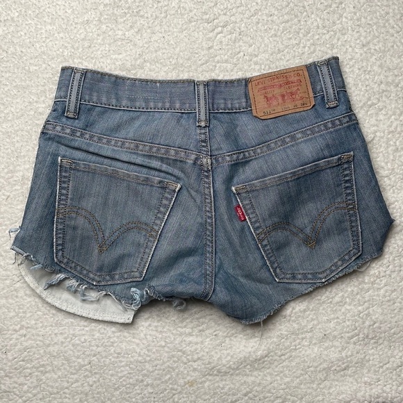 Levi’s 511 Jean Upcycled Cut-off Shorts Lace Urban Renewal Size Small - Picture 7 of 8